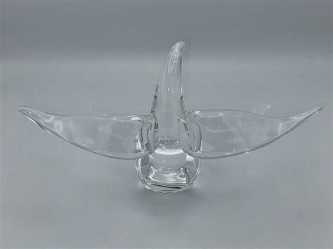 A Steuben Crystal Art Glass Eagle Statue On Globe Signed