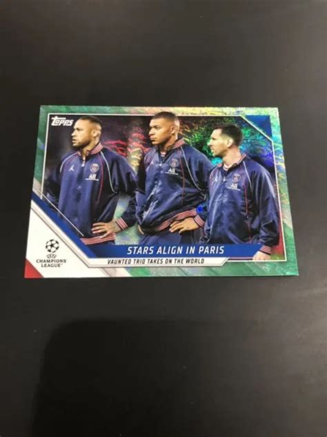 2021 22 TOPPS JADE UCL Lionel Messi Kylian Mbappe Neymar JR PSG MNM SSP