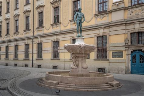 Naked Swordsman Sculpture Fencer Fountain At University Of Wroclaw