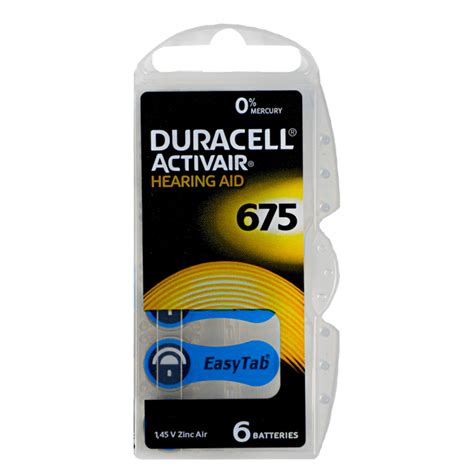 Duracell Hearing Aid Batteries Size 675 Pack Of 6 Pieces