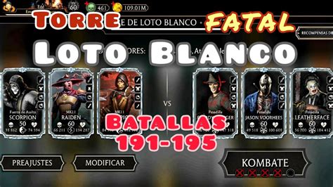 Torre Loto Blanco Fatal Batallas Mortal Kombat Mobile Youtube