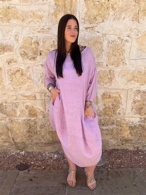 Dress Tulip Linen Midi Lilac Naked Gypsy