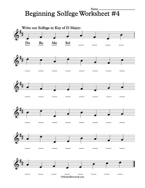 Free Solfege Worksheets for Classroom Instruction