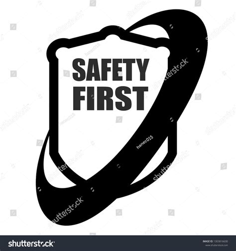 Safety First Shield Sign vector de stock libre de regalías