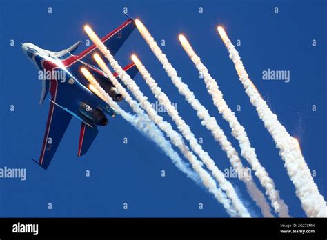 Su 30sm Jet Fighter Of The Russian Knights Aerobatics Team During