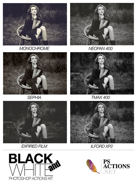 Blackandwhite Photoshop Actions Pack Behance