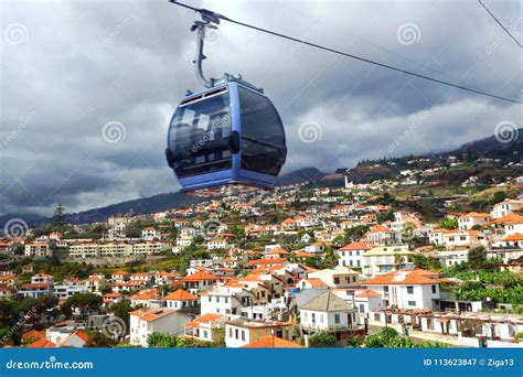 Cable Car from Funchal Up To Monte in Madeira. Stock Image - Image of ...