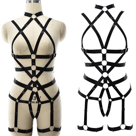 Bondage Körper Harness Gürtel Pole Dance Sexy Dessous Punk Bein