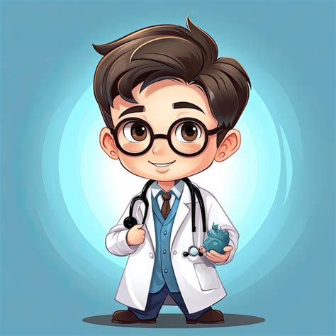 Um personagem médico bonito e amigável em ilustração vetorial Foto