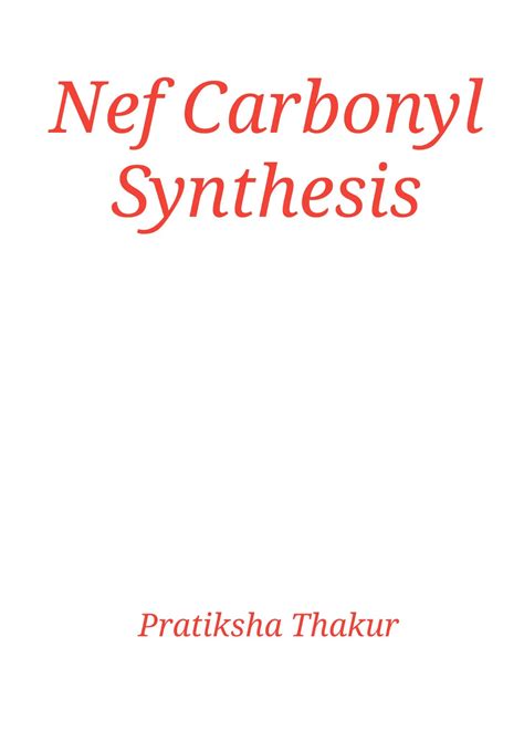 Nef Carbonyl Synthesis | PDF