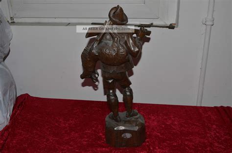 Holzfigur J Ger Mit Gamsbock F Rster Waidmann Deko Geschnitzt