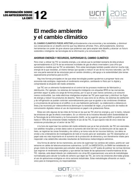 El medio ambiente y el cambio climático