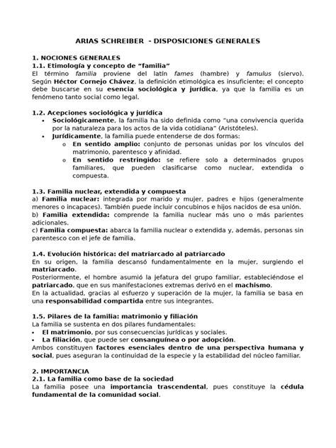 Resumen Arias Schreiber Disposiciones Generales Pdf Familia