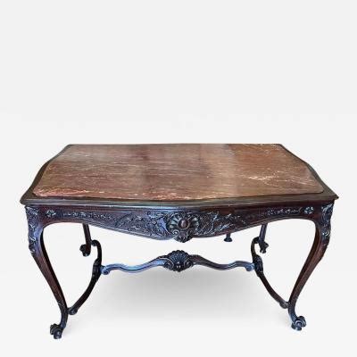 Antique Early 19th C French Provincial Marble Top Center Table