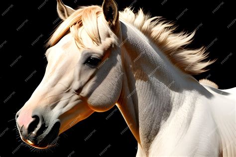 Premium AI Image | A white horse with a black background