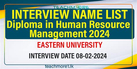 Diploma In Human Resource Management 2024 Teachmore1 Lk