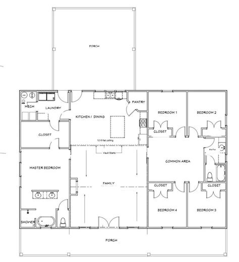 40x60 Barndominium 5 Bedroom Pdf Blueprints And Framing Material List Etsy Pole Barn House