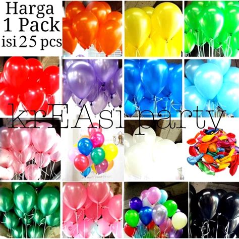 Jual Paket Balon Latex Metalik 1 Pack Isi 25 Pcs Balon Metalik Per