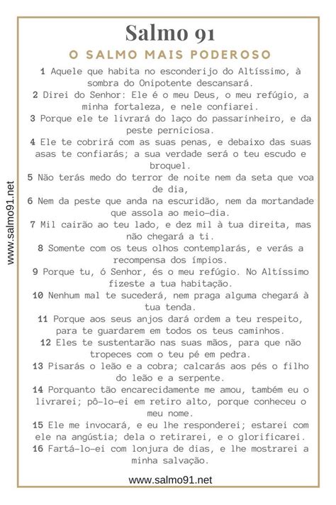 Salmo 91 Católico Completo Oração Forte E Poderosa Ruthe