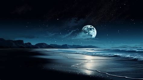 Fall Asleep On A Full Moon Night With Calming Wave Sounds 12 Hours Of