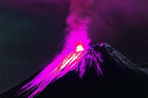 eruption of the volcano with molten lava - Clapway