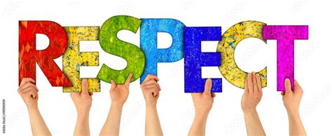 Respect Concept People Holding Up Colorful Wooden Rainbow Letters