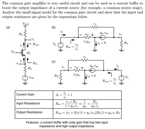 Solved The Common Gate Amplifier Is Very Useful Circuit And