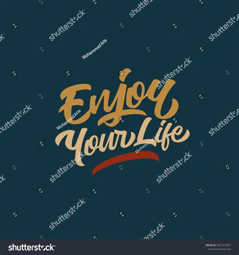 hand lettering typography design enjoy  stock vector royalty