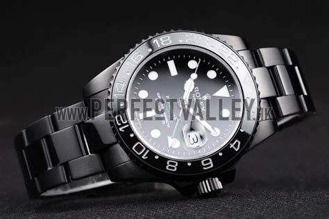 Rolex Swiss Gmt Master Ii Pro Hunter Black Steel Strap Black Dial