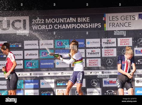 France 28082022 Ferrand Prevot Pauline During Podium Uci Mountain