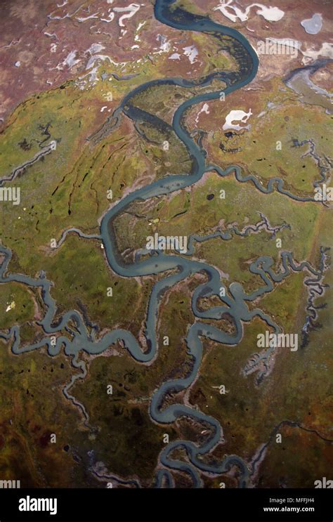 Langebaan Lagoon Saltwater Marsh And River Showing Tributaries West Coast