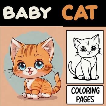 Cute Kittens Cartoon Baby Cat coloring pages by LusTop | TPT