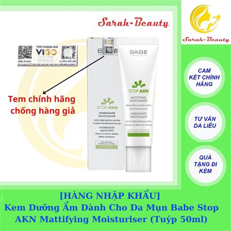 CHÍNH HÃNG Kem Dưỡng BABÉ BABE Laboratorios Mattifying Moisturiser kiềm dầu giảm mụn 50ml