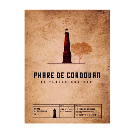 Affiche Vintage Du Phare De Cordouan