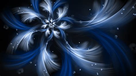 Blue And White Abstract Fractal Hd Wallpaper By Zy0rg