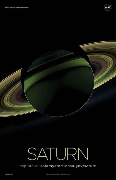 Saturn Poster Version D Nasa Solar System Exploration