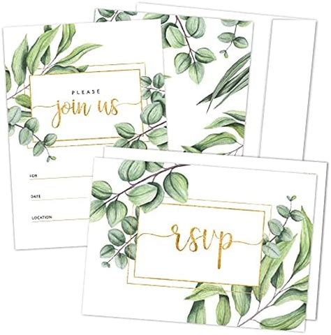 Amazon Set Of 25 Bridal Shower Eucalyptus Invitations With