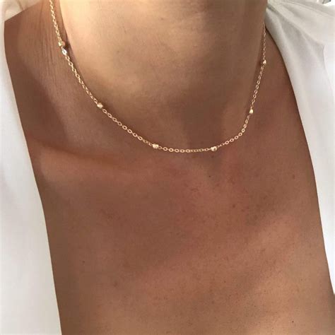 Collier Cha Ne Satellite Plaqu Or Collier Tendance Collier