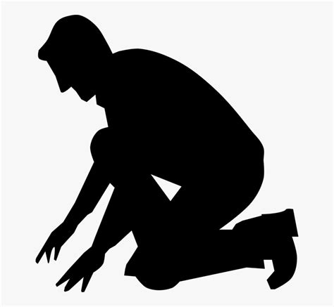 Kneel - Silhouette Of Man Kneeling , Free Transparent Clipart - ClipartKey