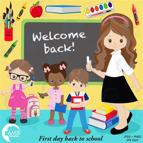 Back To School Clipart Classroom Clipart Teacher Clipart