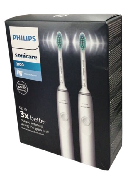 SONICARE Philips Szczoteczka 3100 WHITE 2 Pack Z Czujnikiem Nacisku