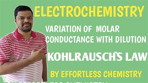 L Electrochemistry Variation Of Molar Conductance With Dilution