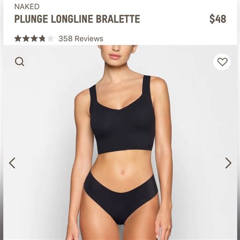 Skims Intimates Sleepwear Nwt Skims Naked Plunge Longline Bra Onyx Poshmark