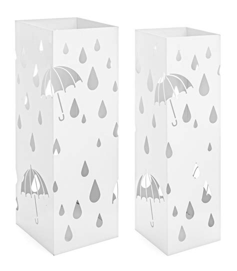 Set Di 2 Portaombrelli DRIZZLE Bianco Pioggia Konte Design