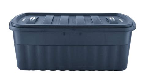 Rubbermaid Roughneck Jumbo Storage Box With Lid Polyethylene Dark