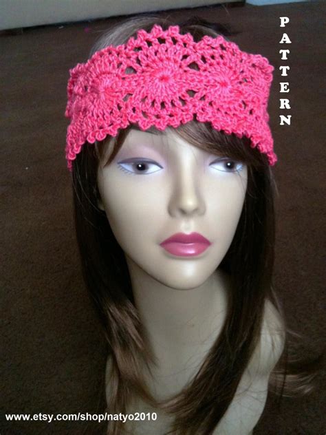 Instant Download Crochet Lace Headband Pattern Etsy