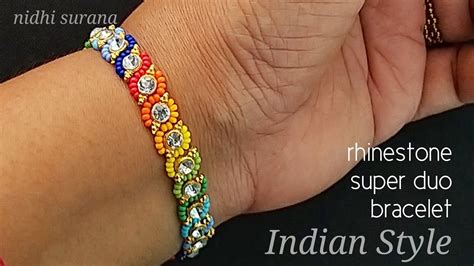 Indian Style Super Duo Bracelet Rhinestone Super Duo Anklet