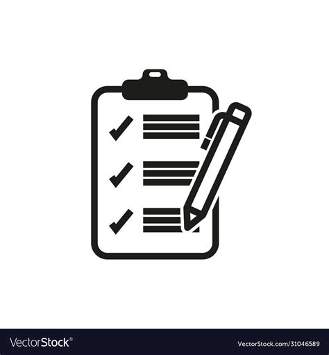 Check Sheet And Pen Icon Royalty Free Vector Image