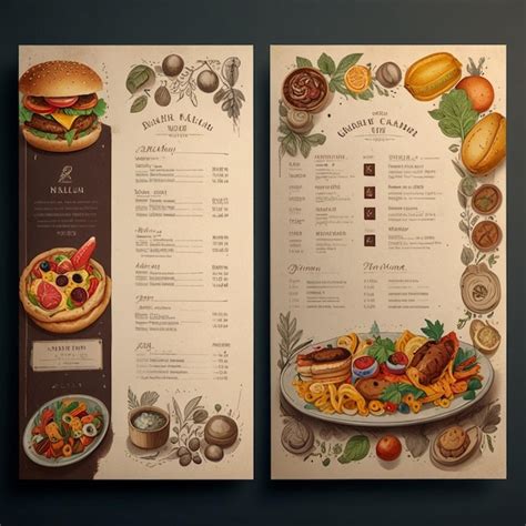 Premium Photo Food Menu Design Generative Ai