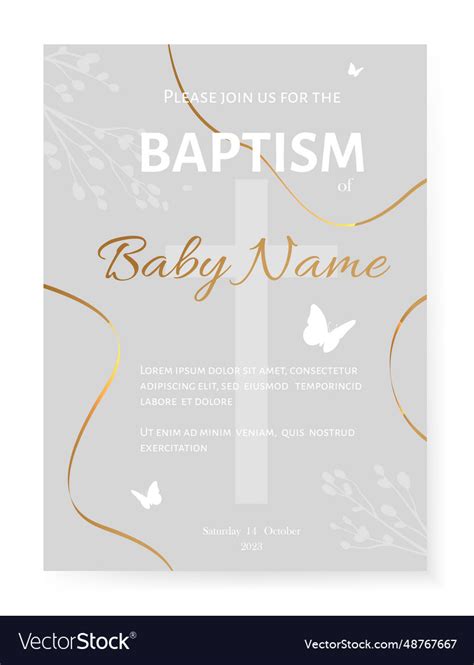 Baptism invitation card Royalty Free Vector Image